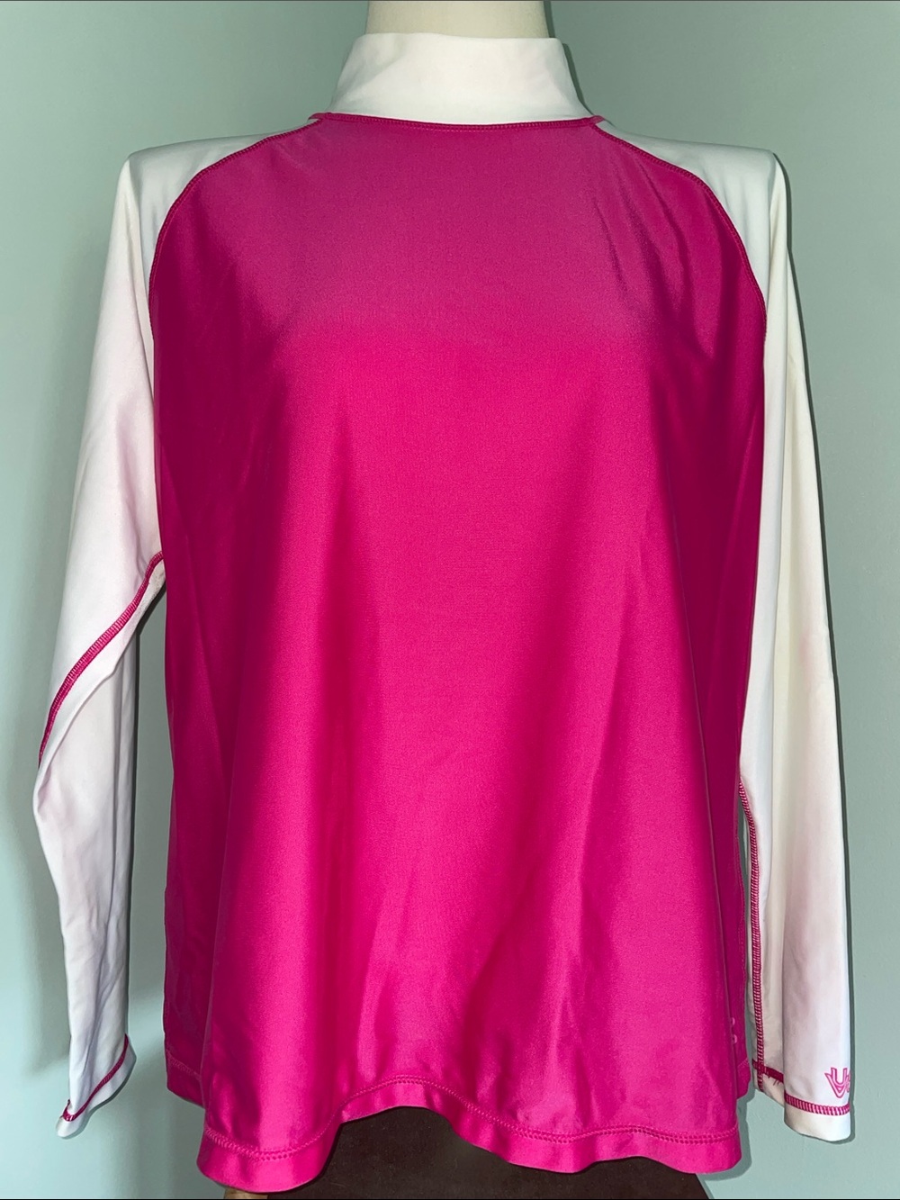 UV Skinz Women’s 2XL Pink White UPF 50+ Long Sleeve Sun Protection Swim Shirt